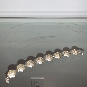 1/2” Wide Sterling Silver Rose Bracelet 7” Long